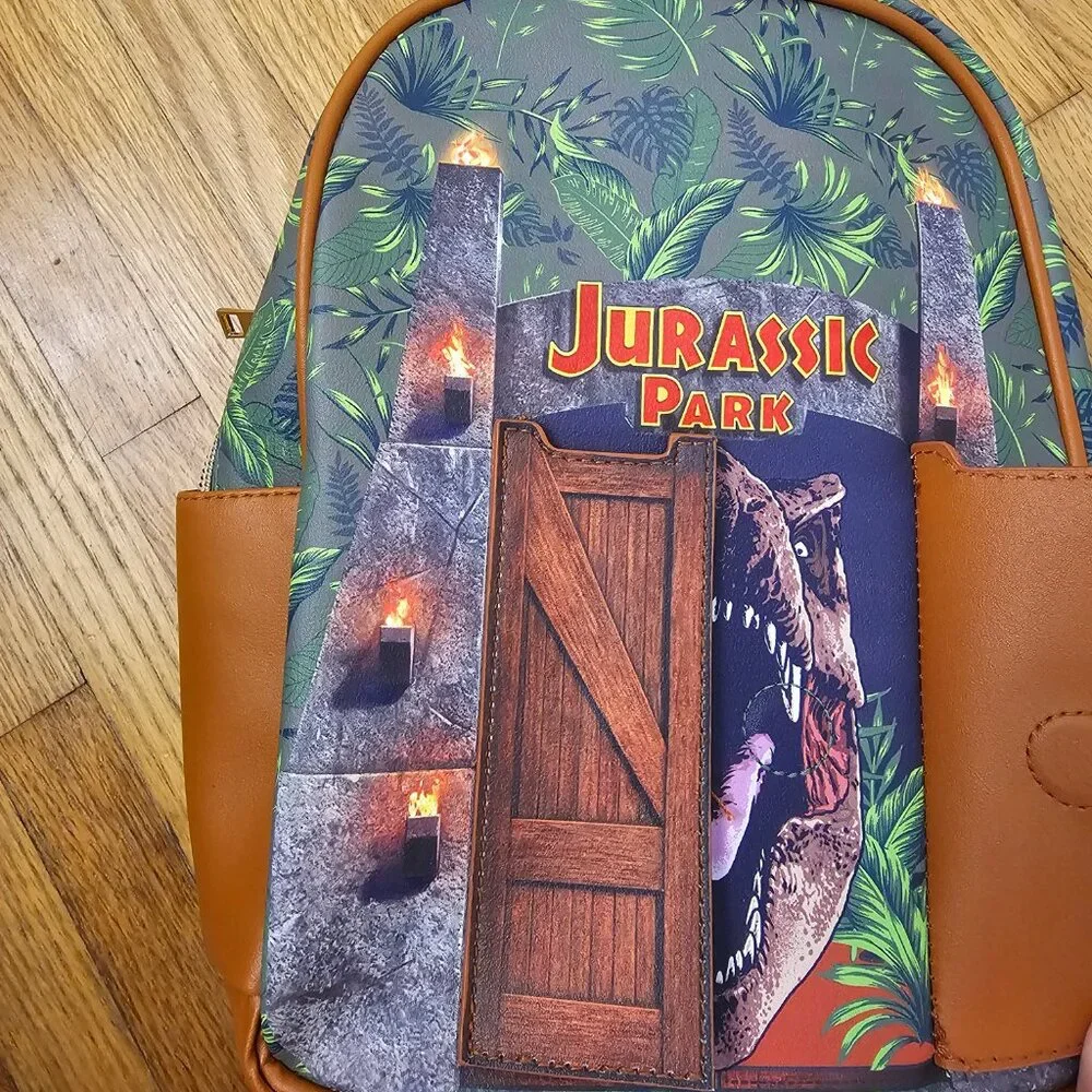 NWT Jurassic Park Magnetic Gates Trex Mini Backpack - Picture 5 of 5